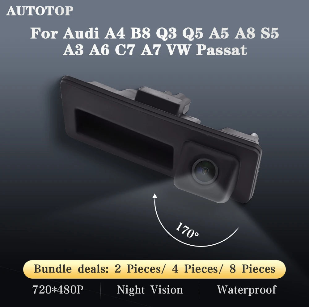 Vehicle Backup Camera for Audi & VW Models, Rearview Trunk Handle Design