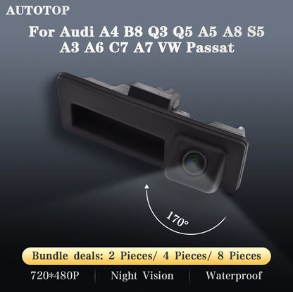 Vehicle Backup Camera for Audi & VW Models, Rearview Trunk Handle Design