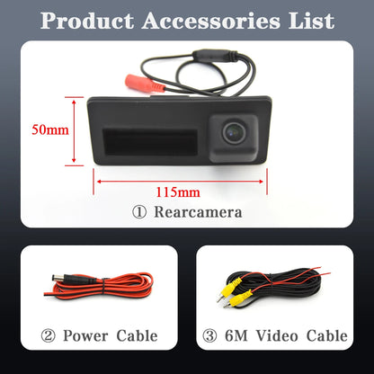 Vehicle Backup Camera for Audi & VW Models, Rearview Trunk Handle Design