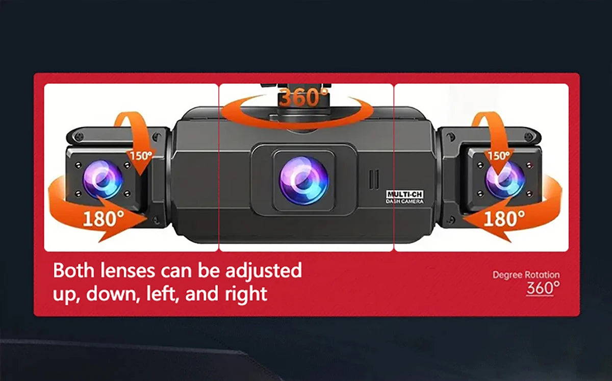 4-Channel 360° Dash Cam FHD with Front, Rear & Side Cameras, 128G, Night Vision, Parking Monitor