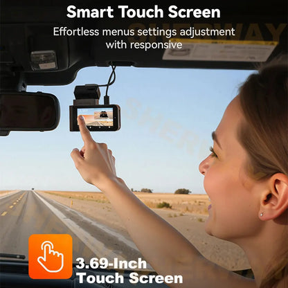 4K+2K Dash Cam with 4" Touch Screen, GPS, WiFi & Night Vision