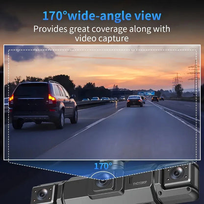 4-Channel 360° Dash Cam FHD with Front, Rear & Side Cameras, 128G, Night Vision, Parking Monitor