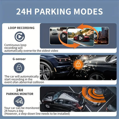 4-Channel 360° Dash Cam FHD with Front, Rear & Side Cameras, 128G, Night Vision, Parking Monitor