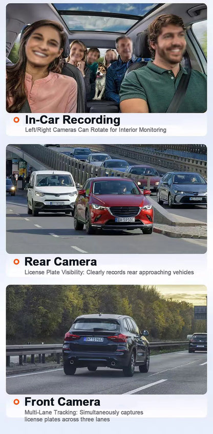 4-Channel 360° Dash Cam FHD with Front, Rear & Side Cameras, 128G, Night Vision, Parking Monitor