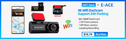 E-ACE 4.3" Mirror Dash Cam FHD 1080P with Optional Dual Lens & Rearview Camera