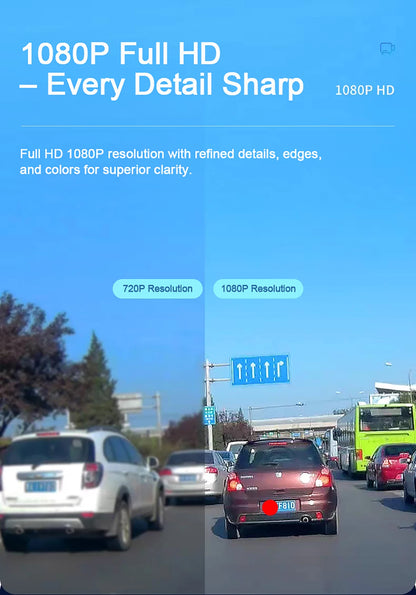 4-Channel 360° Dash Cam FHD with Front, Rear & Side Cameras, 128G, Night Vision, Parking Monitor