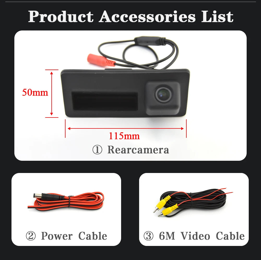 Vehicle Backup Camera for Audi & VW Models, Rearview Trunk Handle Design