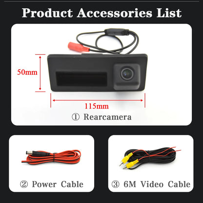 Vehicle Backup Camera for Audi & VW Models, Rearview Trunk Handle Design