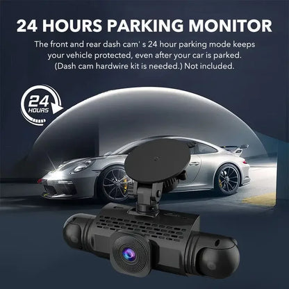 4-Channel Dash Cam FHD 1080P with Front, Rear & Side Cameras, Night Vision, Loop Recording