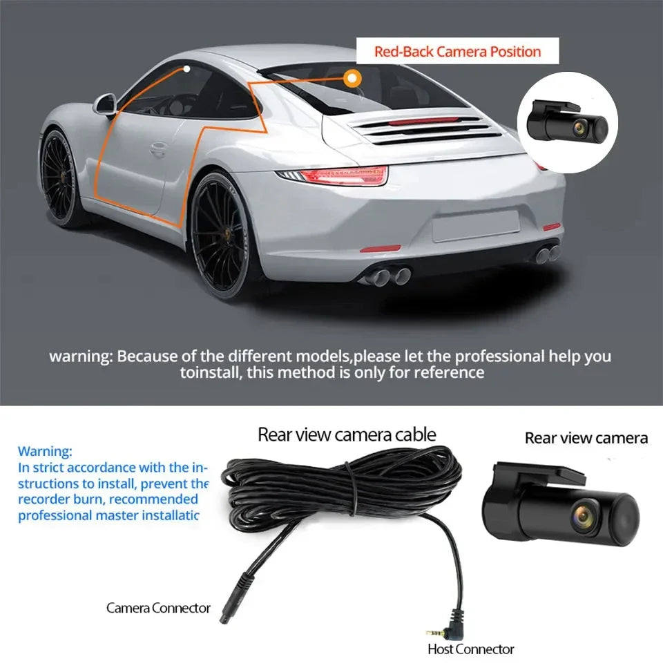 4K+2K Dash Cam with 4" Touch Screen, GPS, WiFi & Night Vision