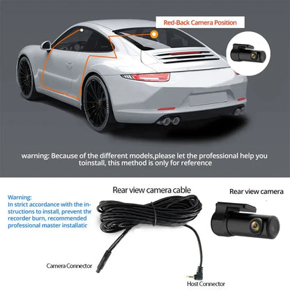 4K+2K Dash Cam with 4" Touch Screen, GPS, WiFi & Night Vision
