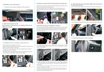 4-Channel 360° Dash Cam FHD with Front, Rear & Side Cameras, 128G, Night Vision, Parking Monitor