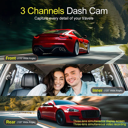 WiFi Dash Cam 1080P Front & Rear Cameras, IR Night Vision