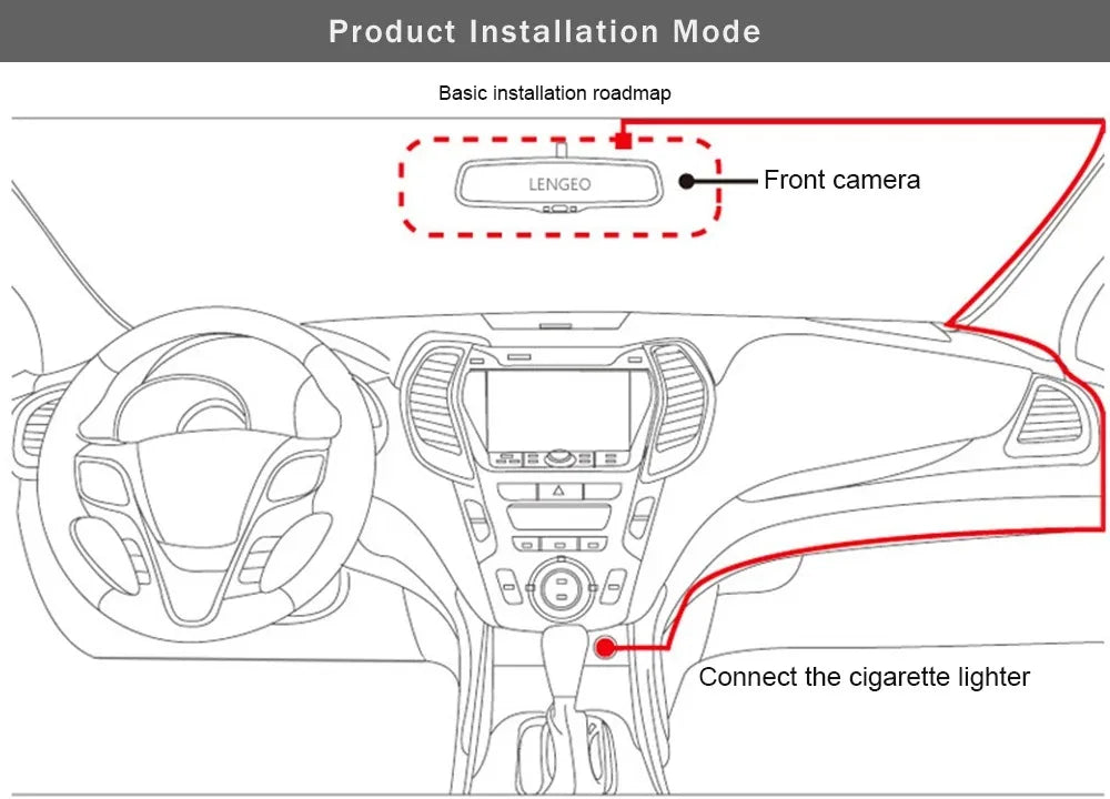WiFi Dash Cam 1080P Front & Rear Cameras, IR Night Vision