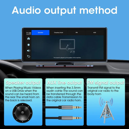 Vtopek 8.1" Dash Cam 2.5K with Wireless CarPlay, Android Auto, GPS & Rear Camera