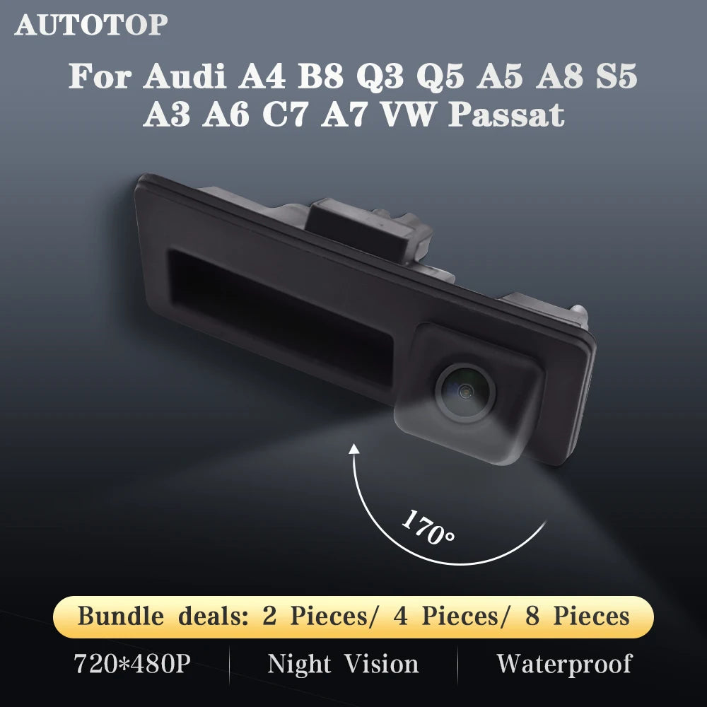Vehicle Backup Camera for Audi & VW Models, Rearview Trunk Handle Design