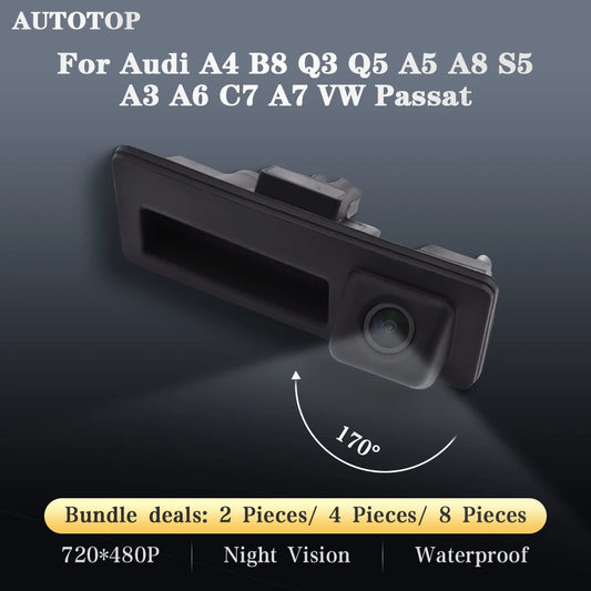 Vehicle Backup Camera for Audi & VW Models, Rearview Trunk Handle Design