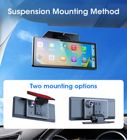 Vtopek 8.1" Dash Cam 2.5K with Wireless CarPlay, Android Auto, GPS & Rear Camera