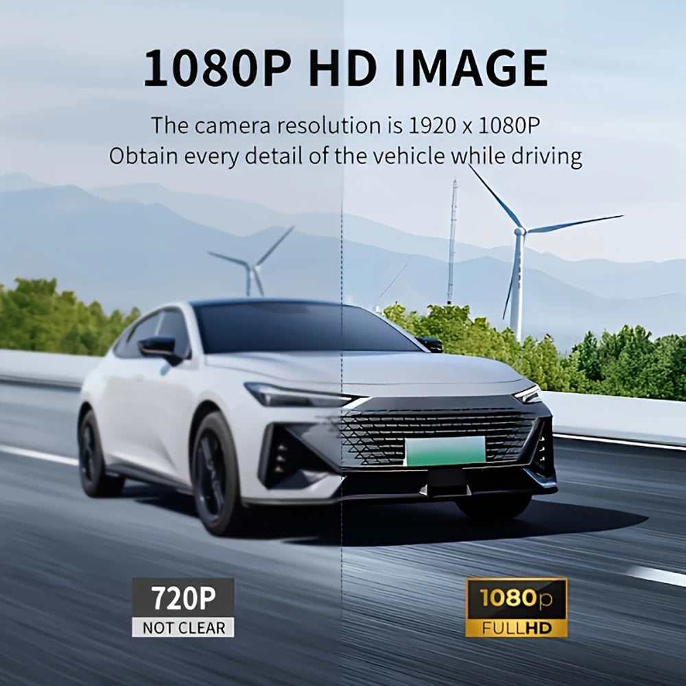 WiFi Dash Cam 1080P Front & Rear Cameras, IR Night Vision