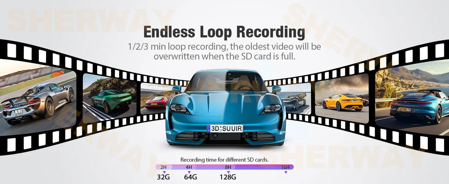 4K+2K Dash Cam with 4" Touch Screen, GPS, WiFi & Night Vision