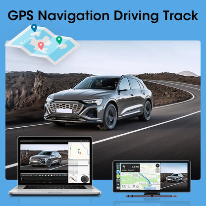 Vtopek 8.1" Dash Cam 2.5K with Wireless CarPlay, Android Auto, GPS & Rear Camera