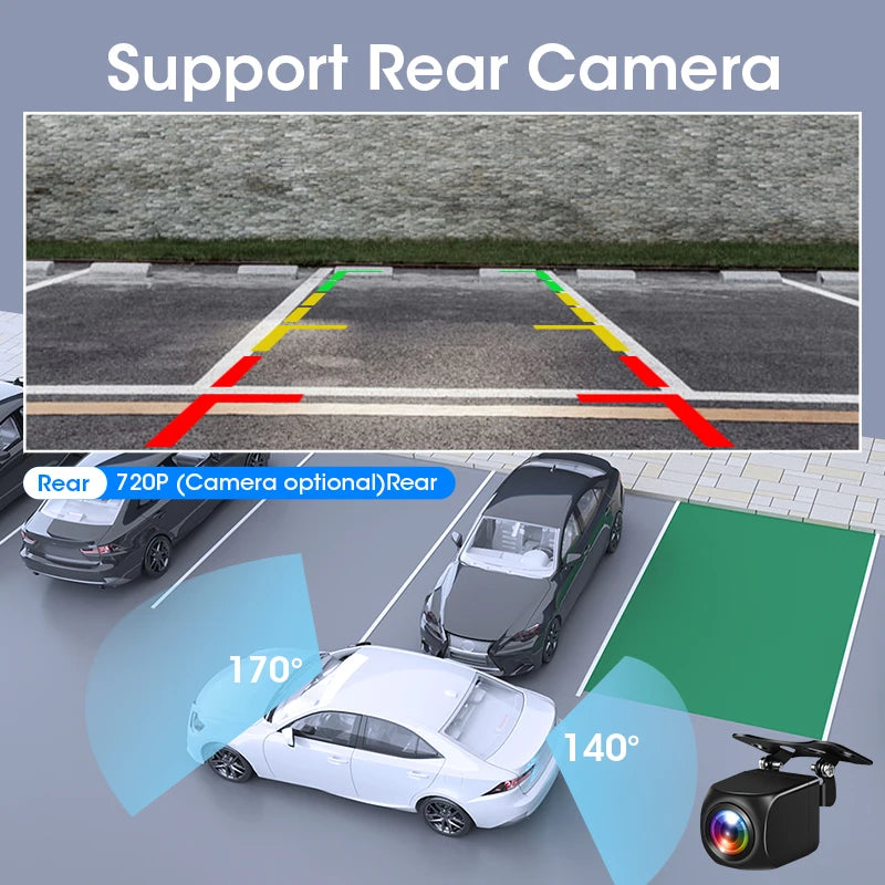 Vtopek 8.1" Dash Cam 2.5K with Wireless CarPlay, Android Auto, GPS & Rear Camera