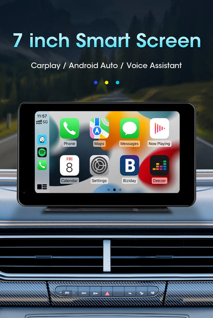 Vtopek 8.1" Dash Cam 2.5K with Wireless CarPlay, Android Auto, GPS & Rear Camera