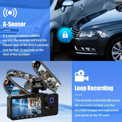 WiFi Dash Cam 1080P Front & Rear Cameras, IR Night Vision