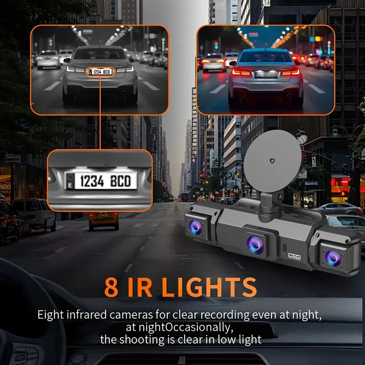 4-Channel 360° Dash Cam FHD with Front, Rear & Side Cameras, 128G, Night Vision, Parking Monitor