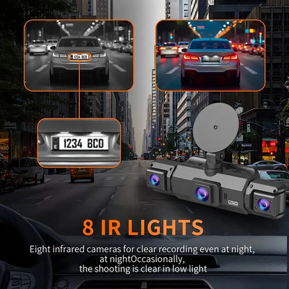 4-Channel 360° Dash Cam FHD with Front, Rear & Side Cameras, 128G, Night Vision, Parking Monitor