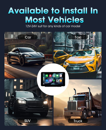 Vtopek 8.1" Dash Cam 2.5K with Wireless CarPlay, Android Auto, GPS & Rear Camera