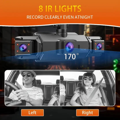 4-Channel 360° Dash Cam FHD with Front, Rear & Side Cameras, 128G, Night Vision, Parking Monitor