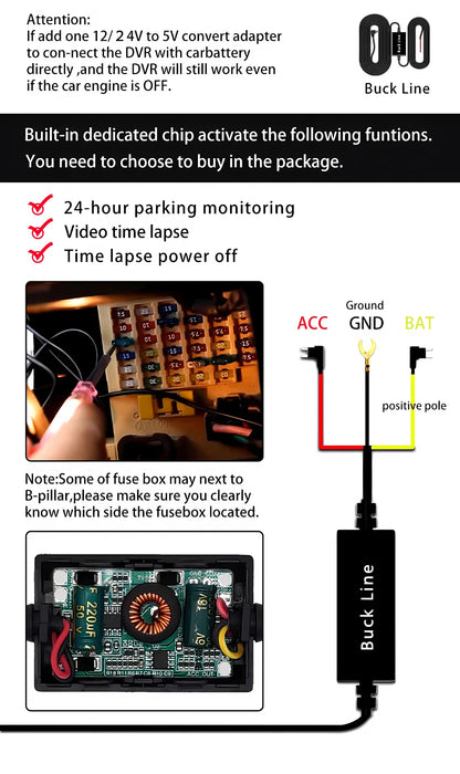 4K+2.5K Dash Cam with WiFi, GPS, Dual Lens, Rear Camera & 24H Parking Monitor
