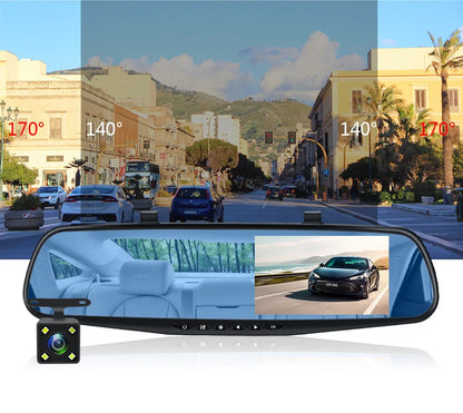 E-ACE 4.3" Mirror Dash Cam FHD 1080P with Optional Dual Lens & Rearview Camera