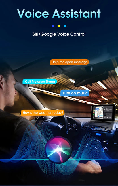 Vtopek 8.1" Dash Cam 2.5K with Wireless CarPlay, Android Auto, GPS & Rear Camera