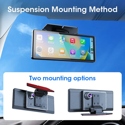 Vtopek 8.1" Dash Cam 2.5K with Wireless CarPlay, Android Auto, GPS & Rear Camera