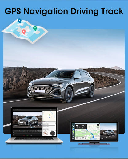 Vtopek 8.1" Dash Cam 2.5K with Wireless CarPlay, Android Auto, GPS & Rear Camera